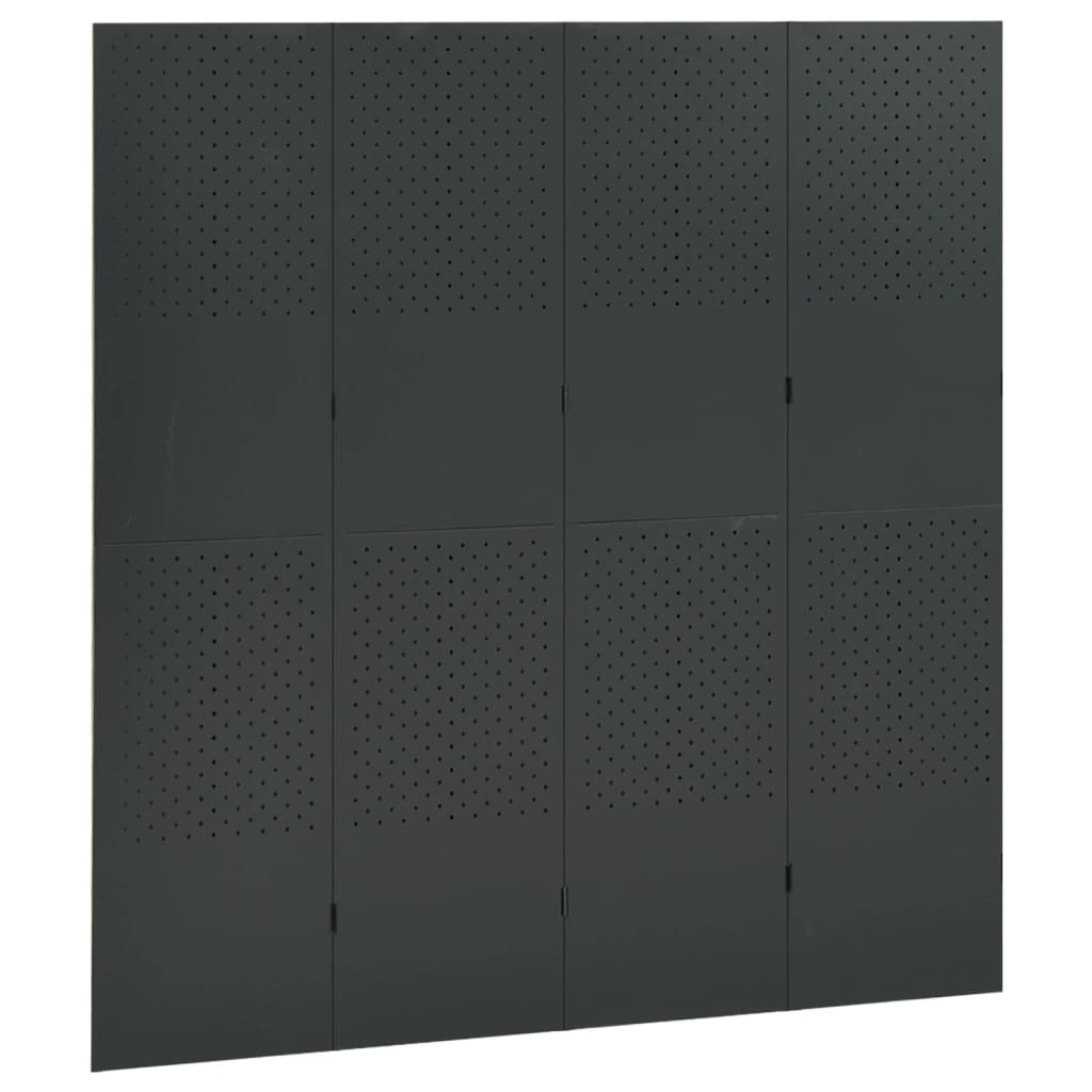 Divisória de quarto com 4 painéis aço 160x180 cm antracite