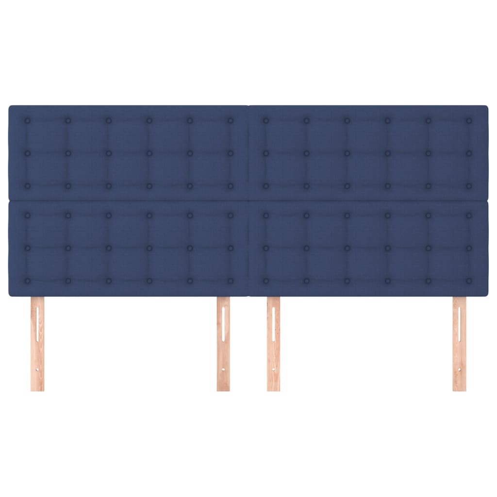 Cabeceira azul 200x5x118/128 cm tecido