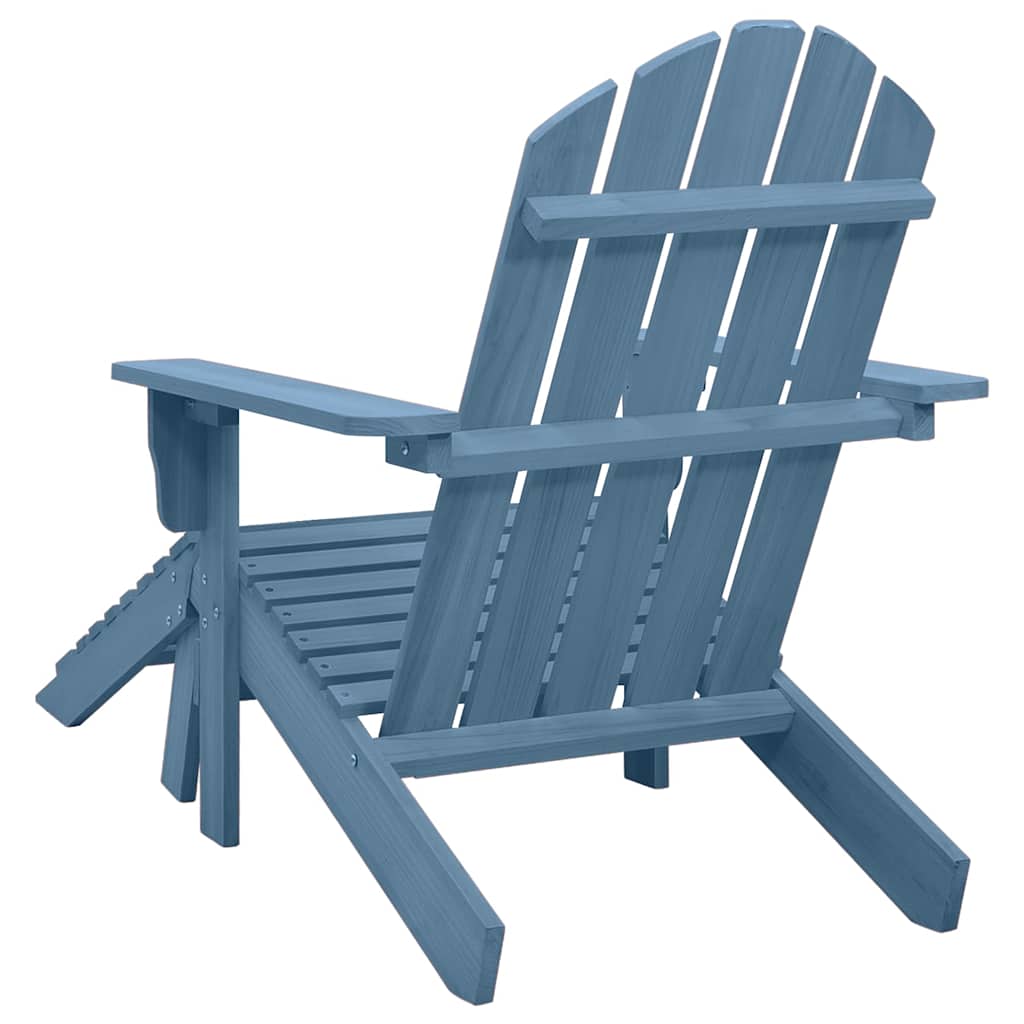 Cadeira adirondack para jardim com otomano abeto maciço azul