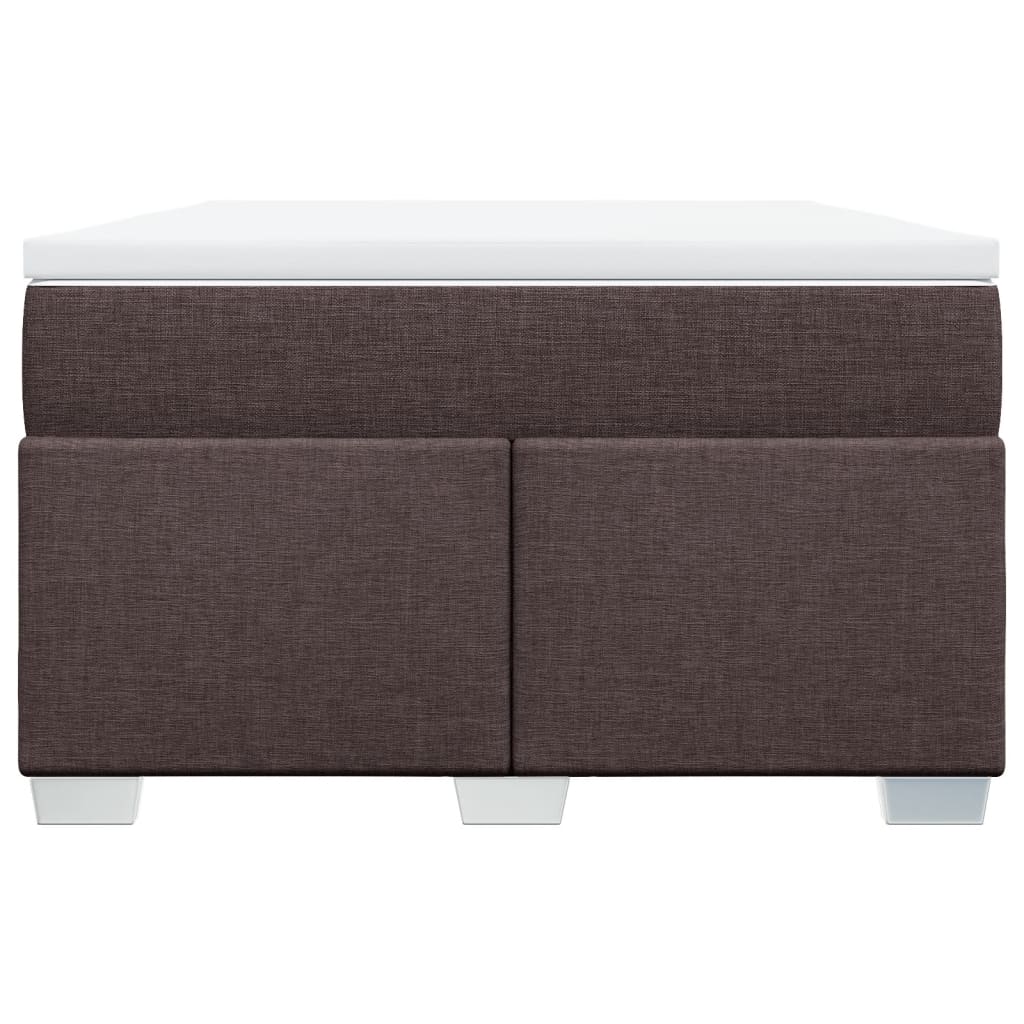 Cama boxspring com colchão 120x190 cm tecido castanho-escuro
