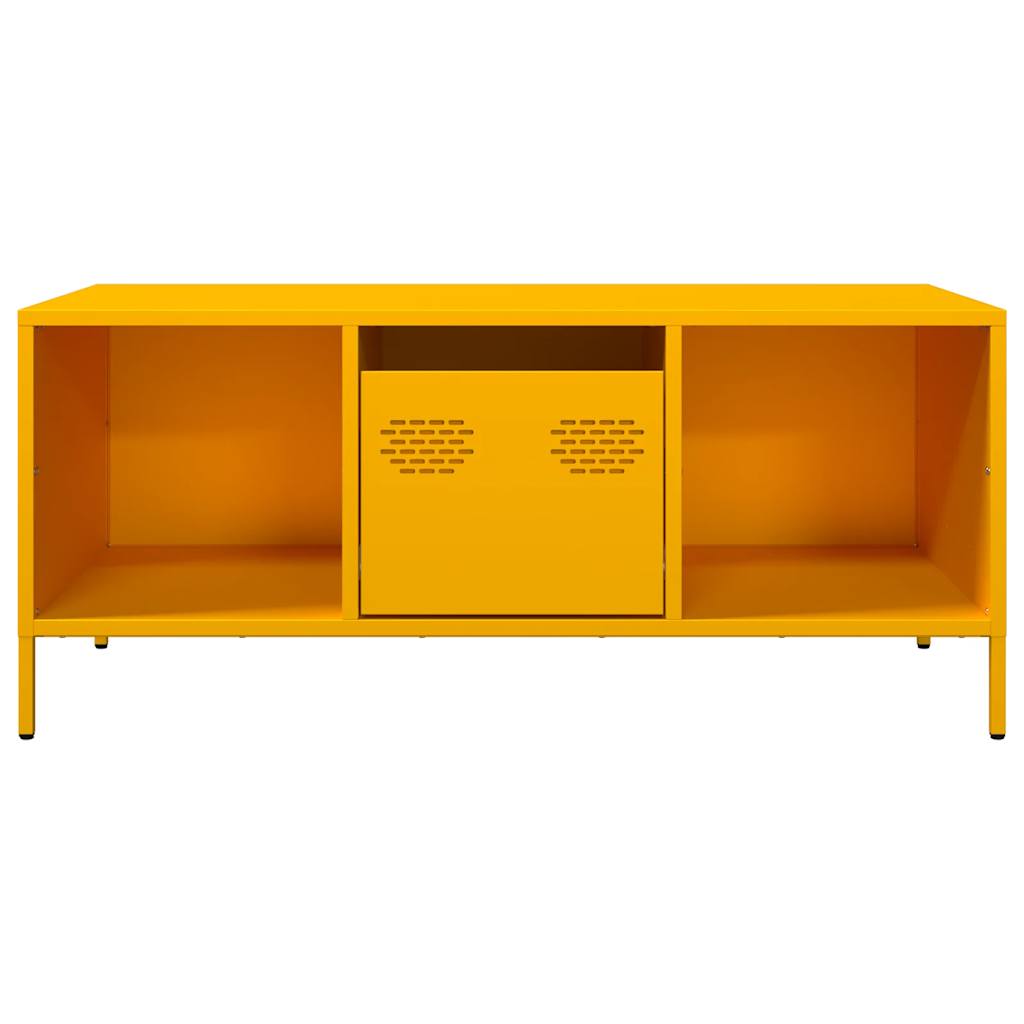 Mesa centro 101,5x50x43,5 cm aço laminado frio amarelo mostarda