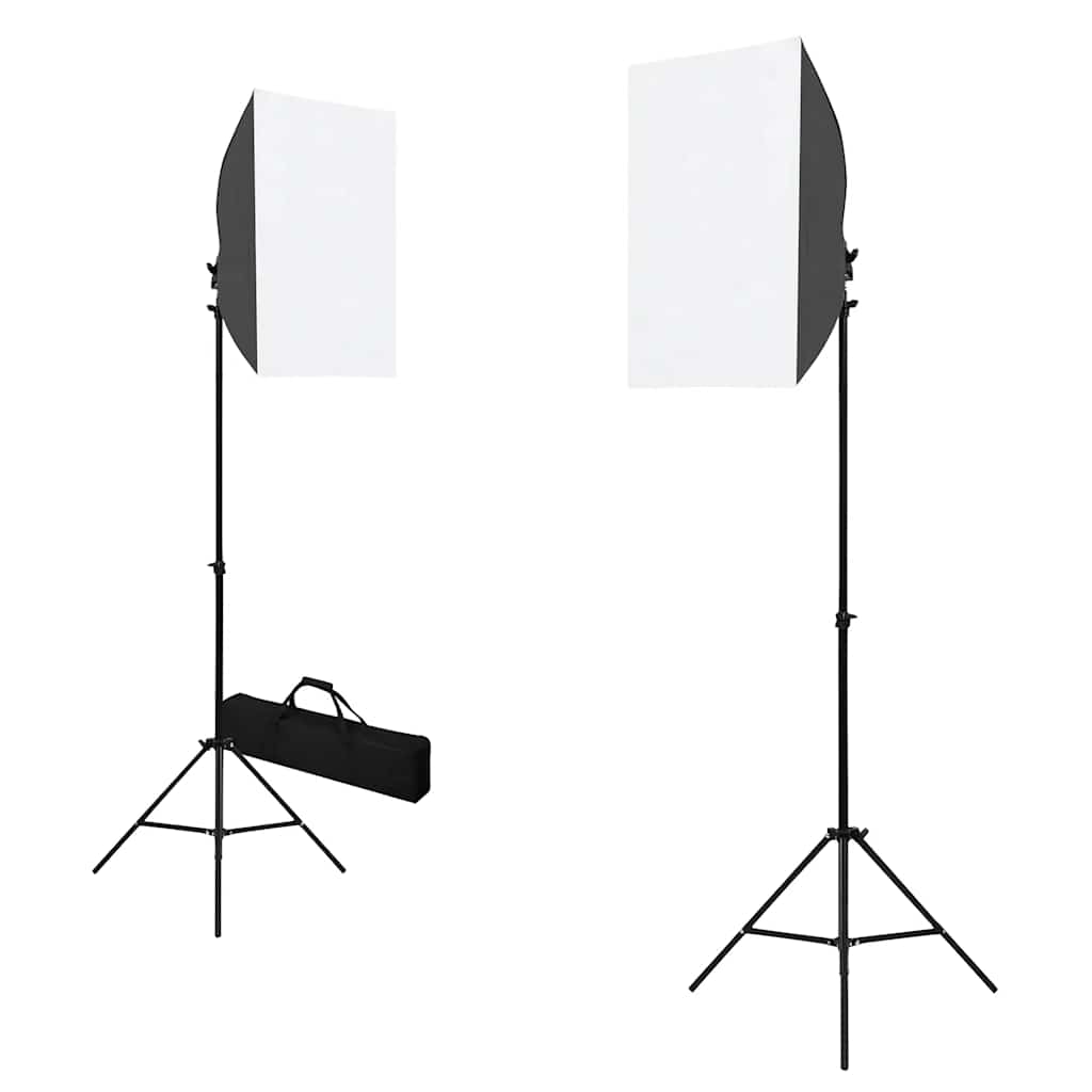 Iluminação de estúdio profissional 2 pcs 40x60 cm aço preto