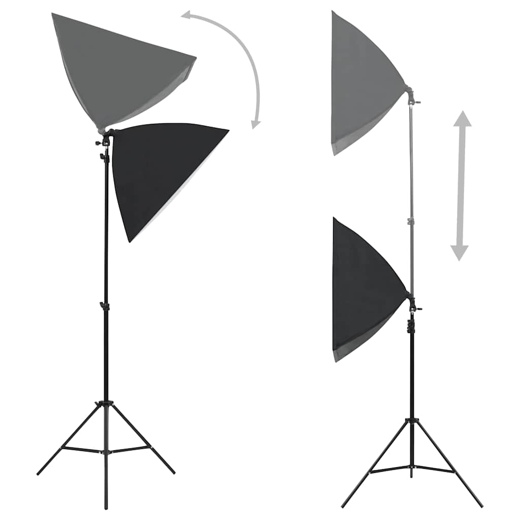Iluminação de estúdio profissional 2 pcs 40x60 cm aço preto