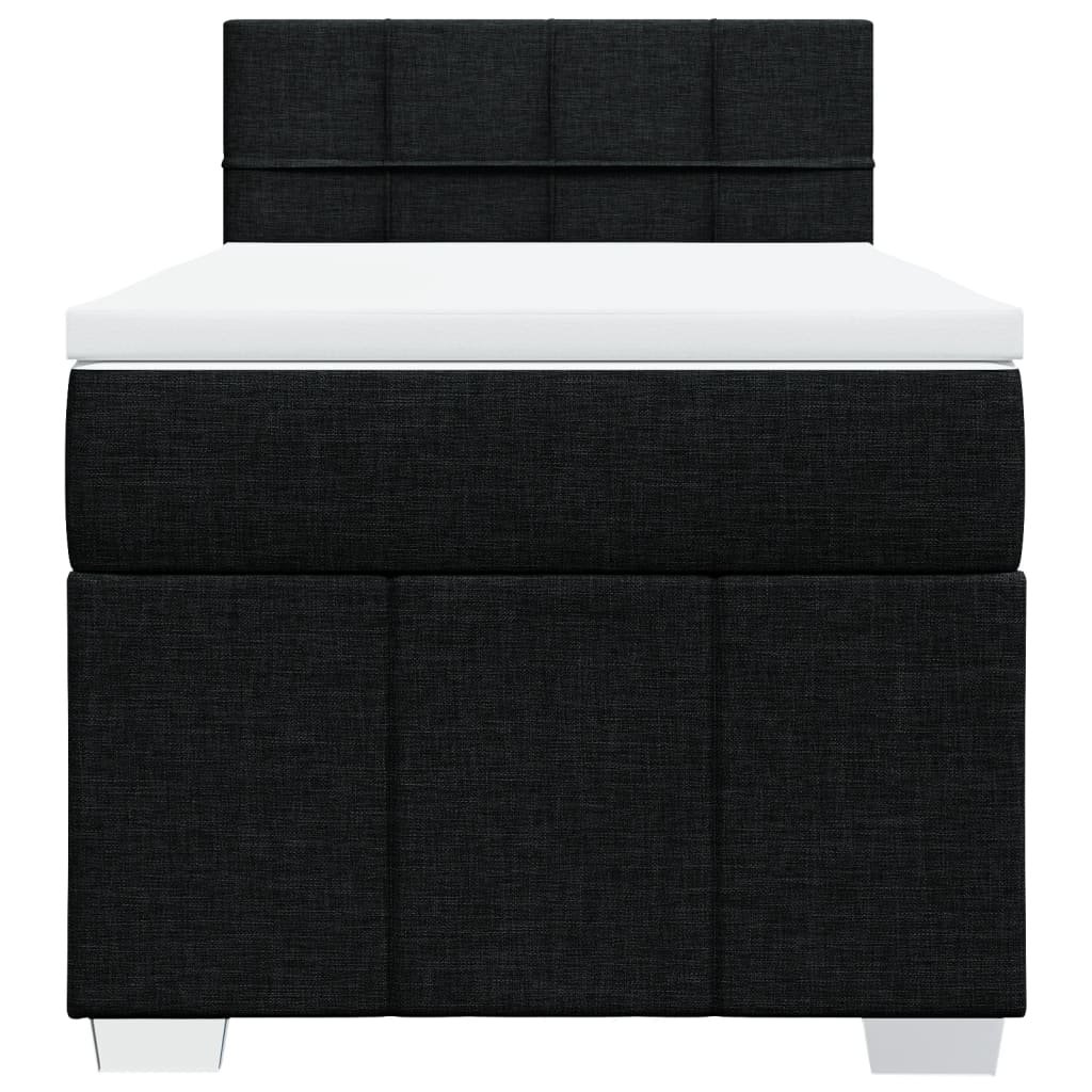 Cama com molas/colchão 100x200 cm tecido preto