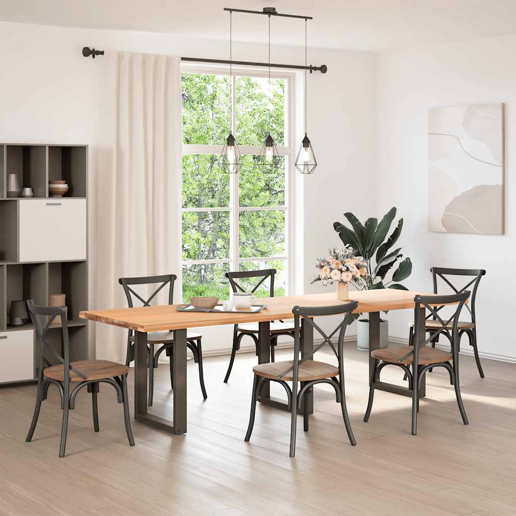 Pés para mesa de jantar em formato de u, 3 peças, aço natural, 70x(72-73) cm, aço