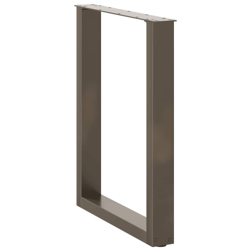 Pés para mesa de jantar em formato de u, 3 peças, aço natural, 70x(72-73) cm, aço