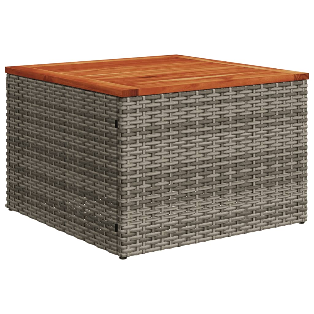 13 Pcs conjunto sofás p/ jardim c/ almofadões vime PE cinzento