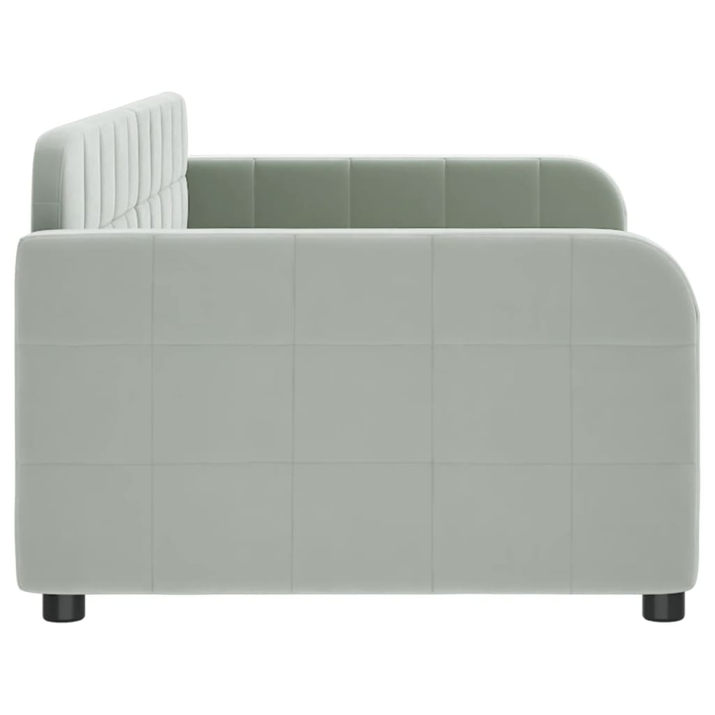 Sofá-cama 90x200 cm veludo cinzento-claro