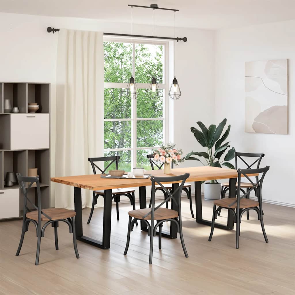 Pernas para mesa de jantar em v 3 peças, preto, 80x(72-73,3) cm, aço