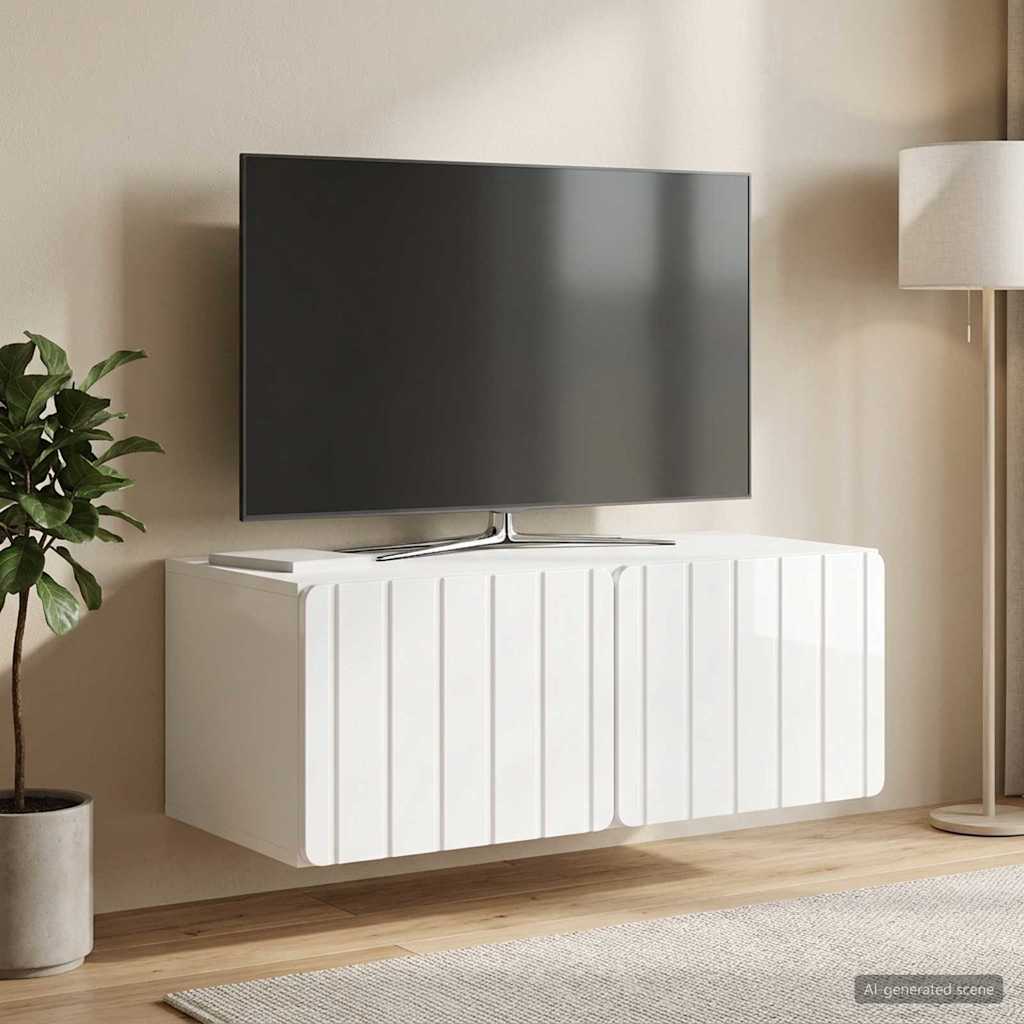 Gabinete de TV de parede 78,5 x 41 x 30 cm branco brilhante