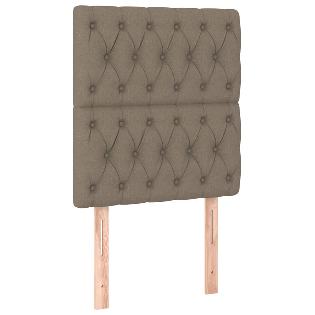 Cabeceira cama c/ LED tecido 80x7x118/128cm cinza-acastanhado