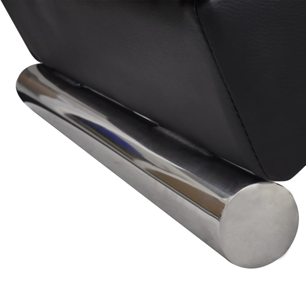 Chaise longue couro artificial preto