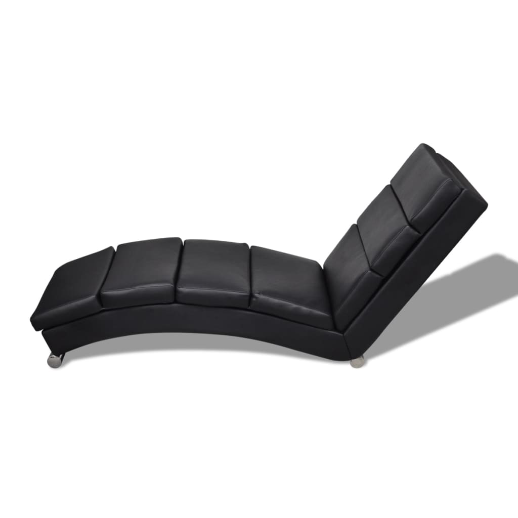 Chaise longue couro artificial preto