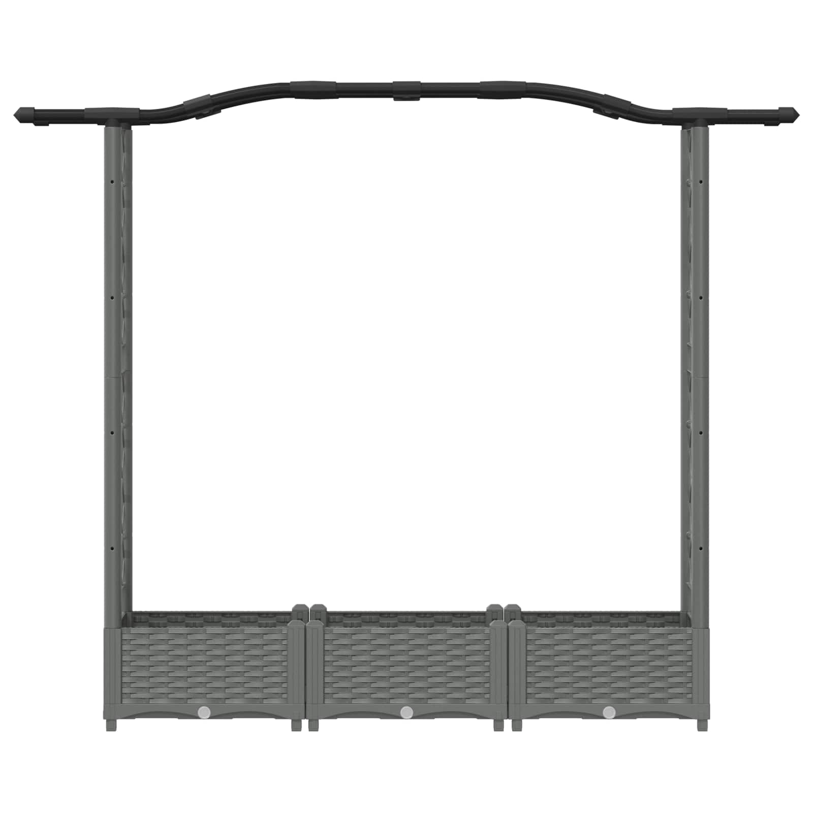 Cama elevada com treliça e telhado cinzento-claro PP