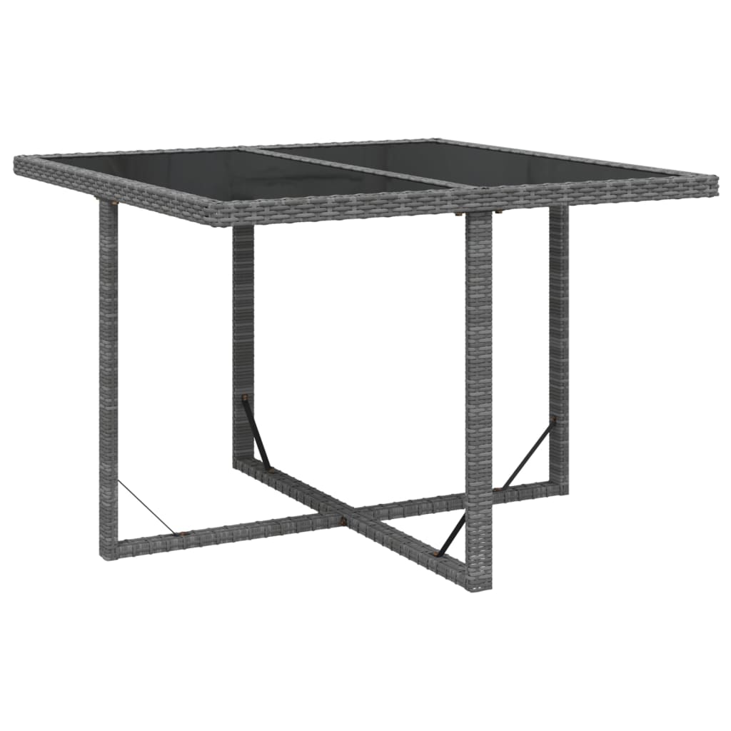5 Pcs conjunto jantar p/ jardim c/ almofadões vime PE cinzento