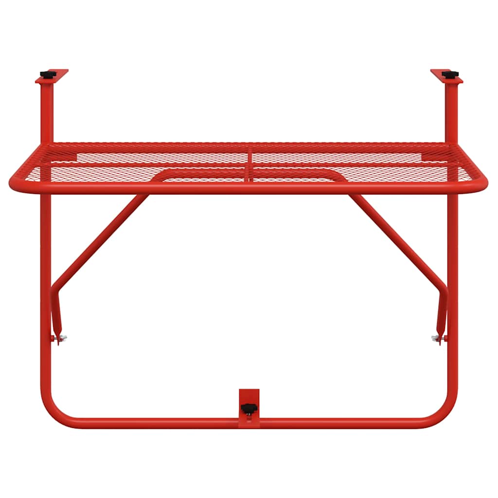 Mesa para varanda 60x40 cm aço vermelho