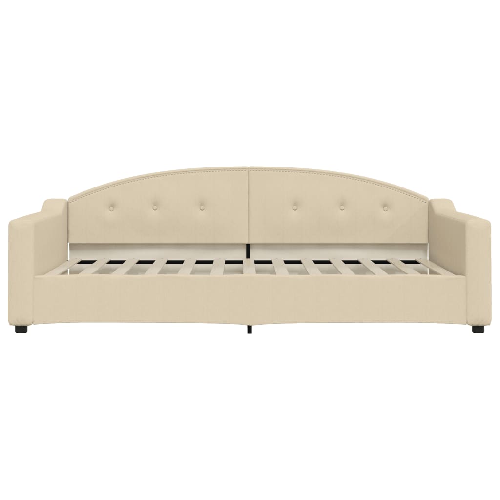 Sofá-cama com colchão 100x200 cm tecido cor creme