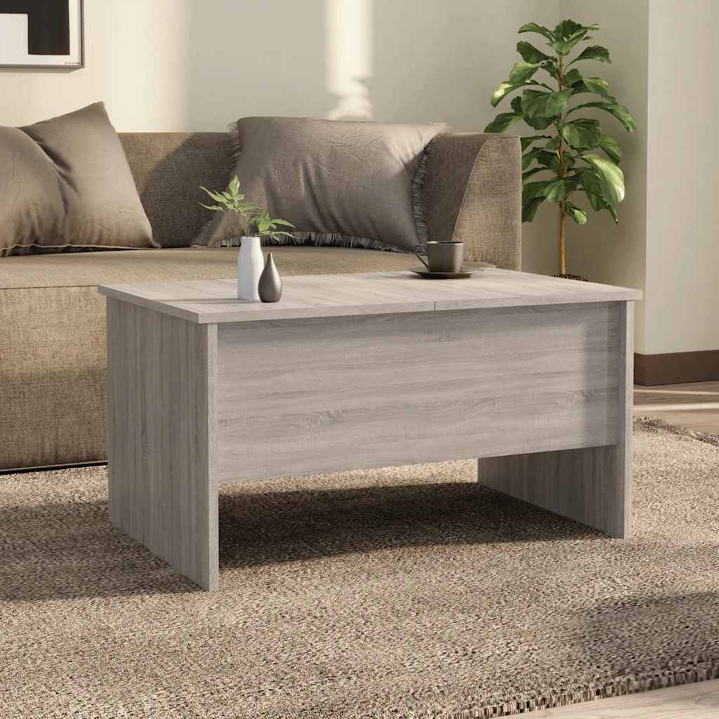 Mesa de centro80x50x42,5cm derivados de madeira cinzento sonoma