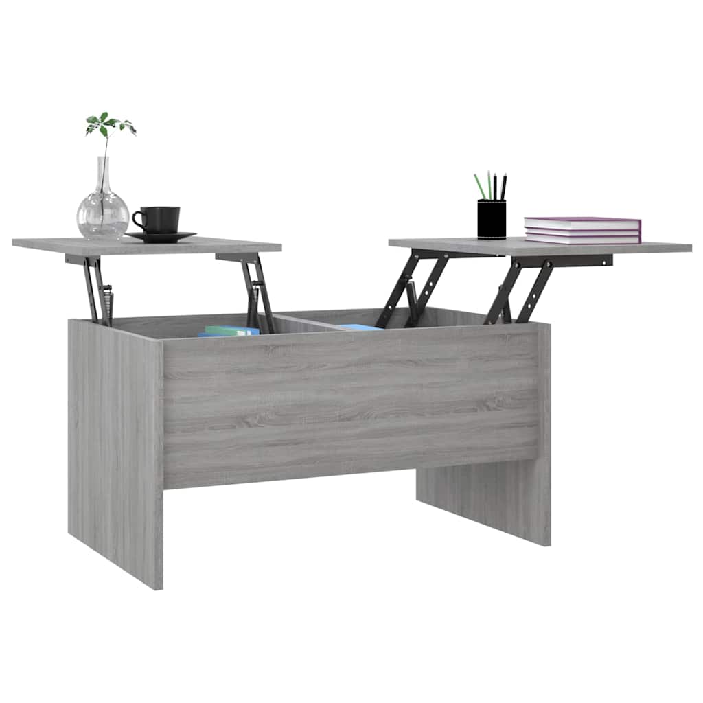 Mesa de centro80x50x42,5cm derivados de madeira cinzento sonoma