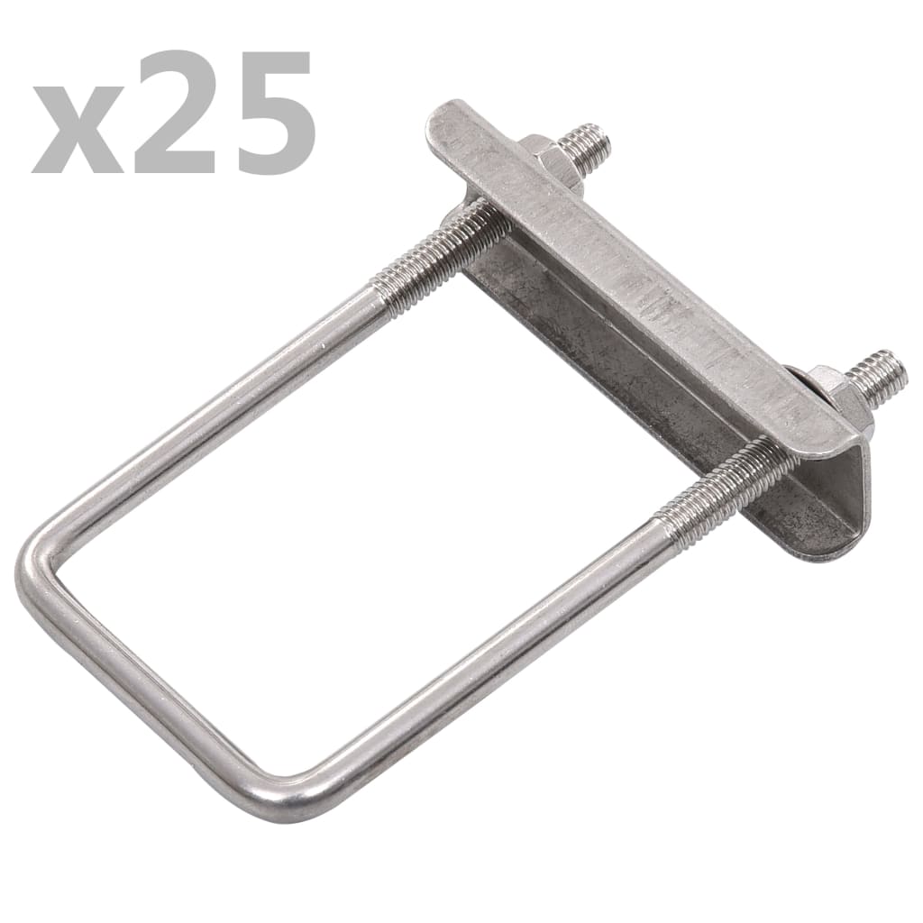 Conetor em u para postes de cercas 60x40 mm 25 conjuntos