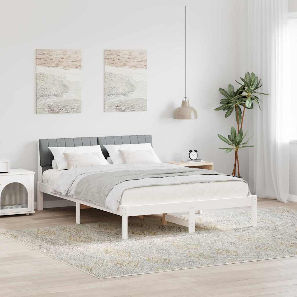 Estrutura da cama branco e cinza claro 135 x 190 cm
