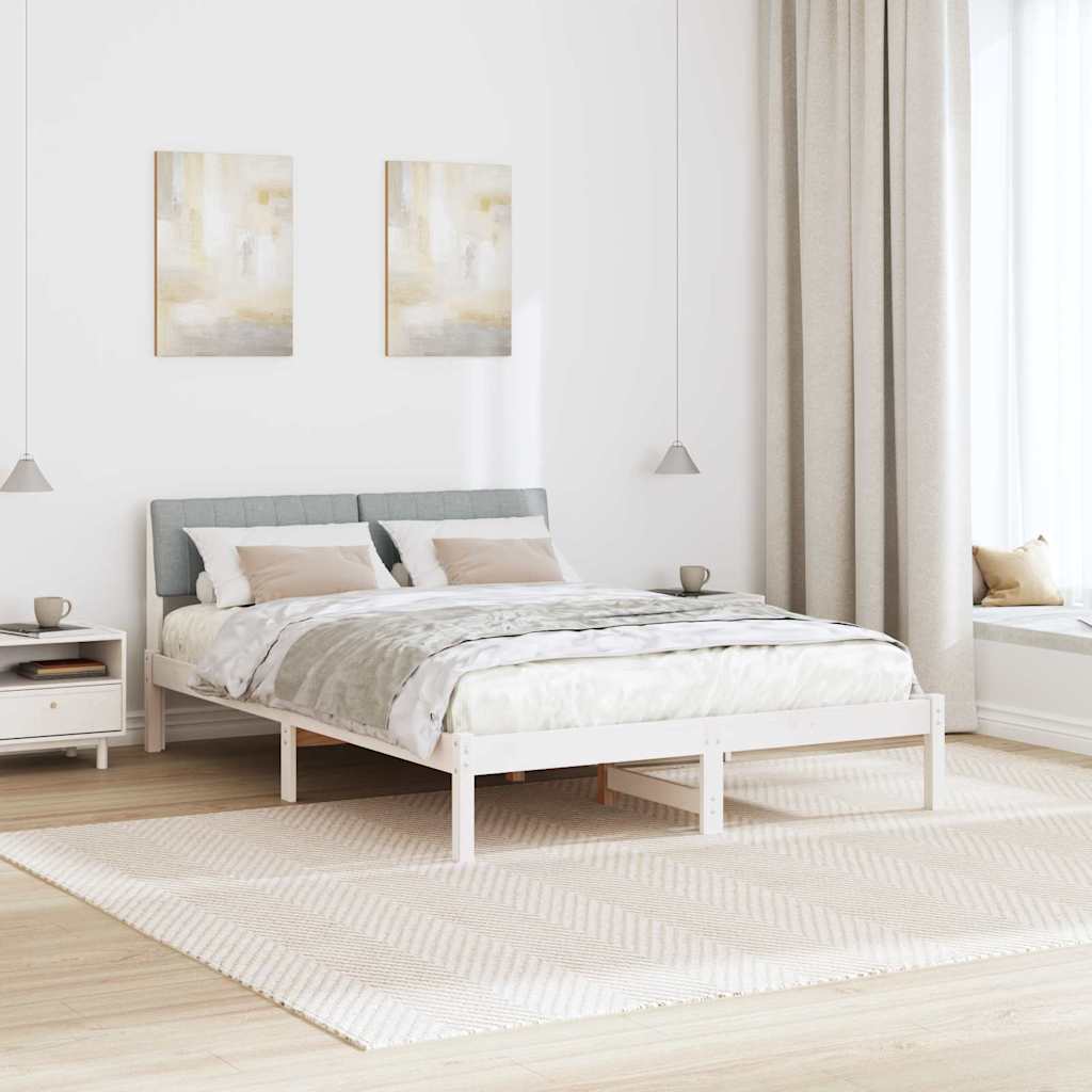 Estrutura da cama branco e cinza claro 135 x 190 cm