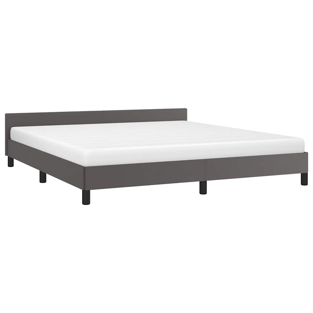 Estrutura cama c/ cabeceira sem colchão 180x200 cm cinzento