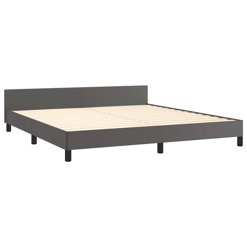 Estrutura cama c/ cabeceira sem colchão 180x200 cm cinzento