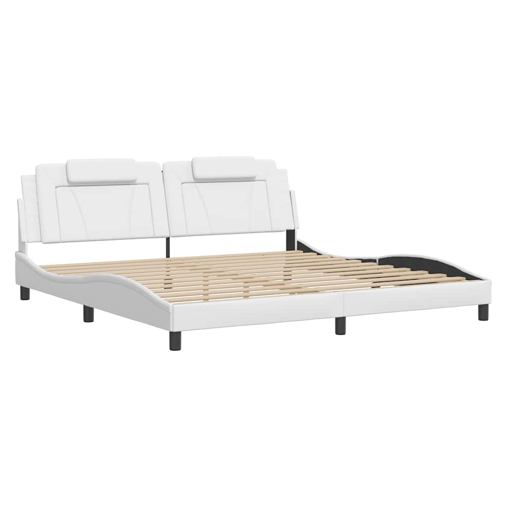 Estrutura de cama viana sem colchão couro artificial 200x200 cm branco