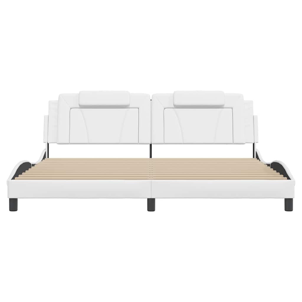Estrutura de cama viana sem colchão couro artificial 200x200 cm branco