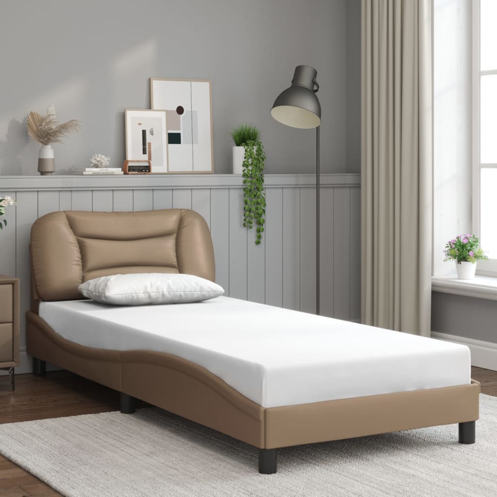 Estrutura de cama com LED sem colchão hvar 90x190 cm cappuccino