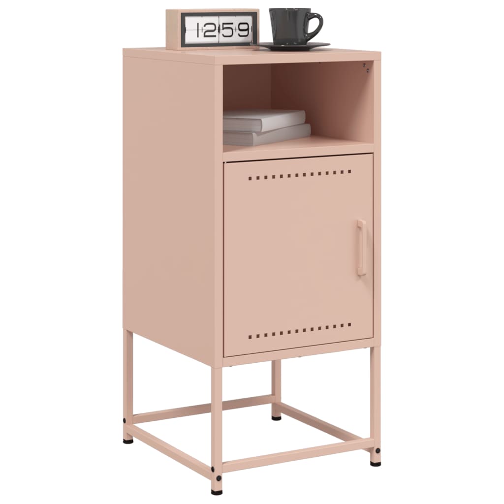 Mesa de cabeceira 36x39x78 cm aço rosa