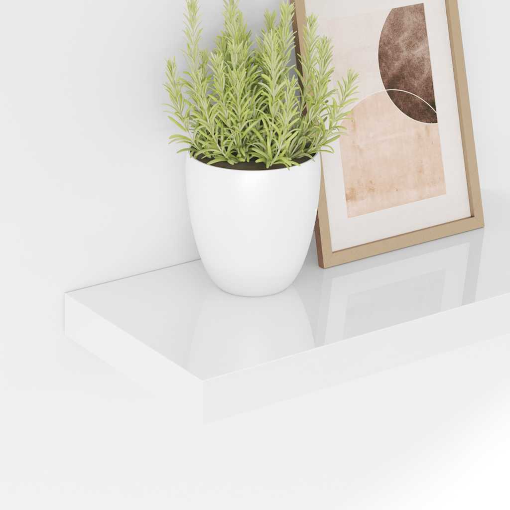 Prateleiras de parede suspensas 4 pcs 40x23,5x3,8cm MDF branco