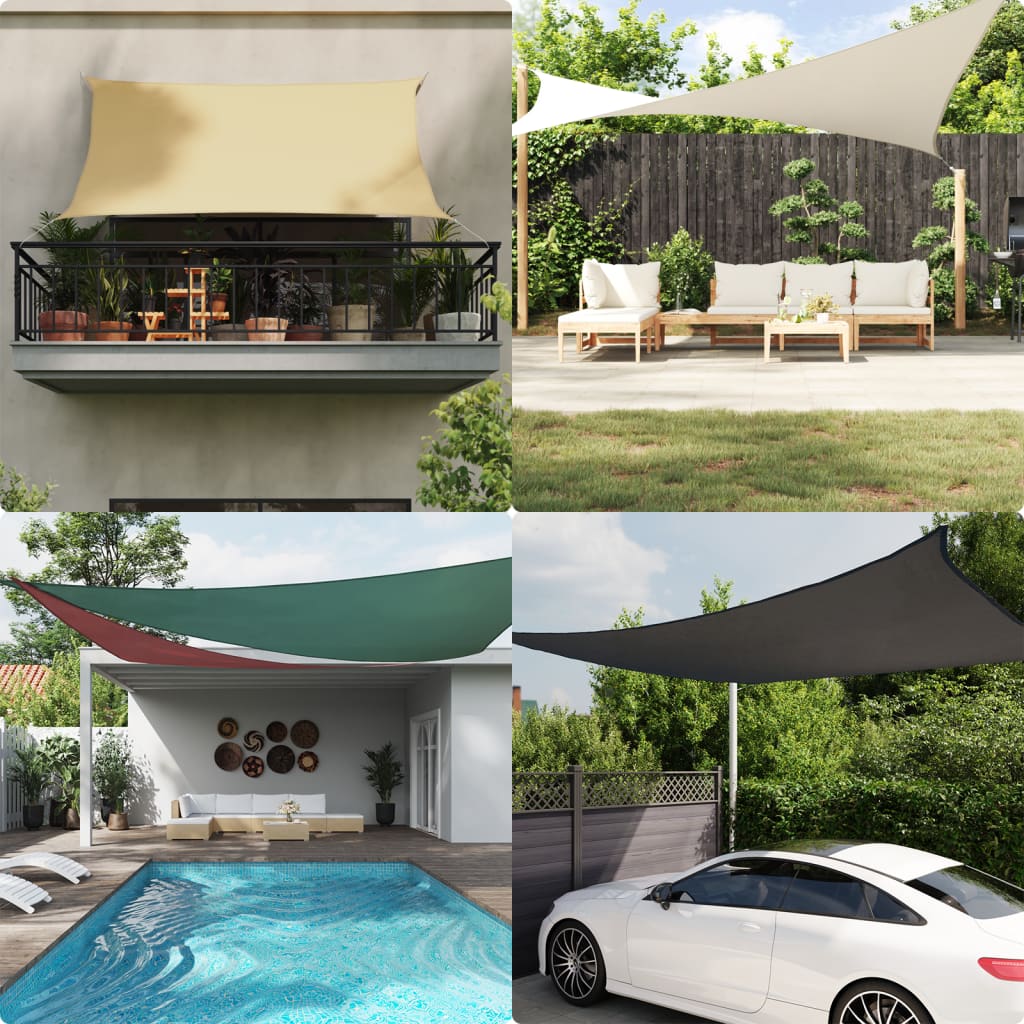 Para-sol vela tecido oxford triangular 4,5x4,5x4,5 m vermelho