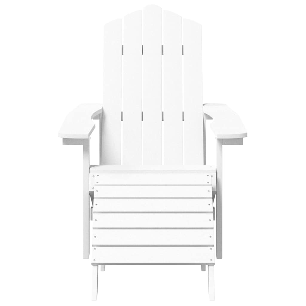 Cadeira de jardim adirondack com apoio de pés pead branco