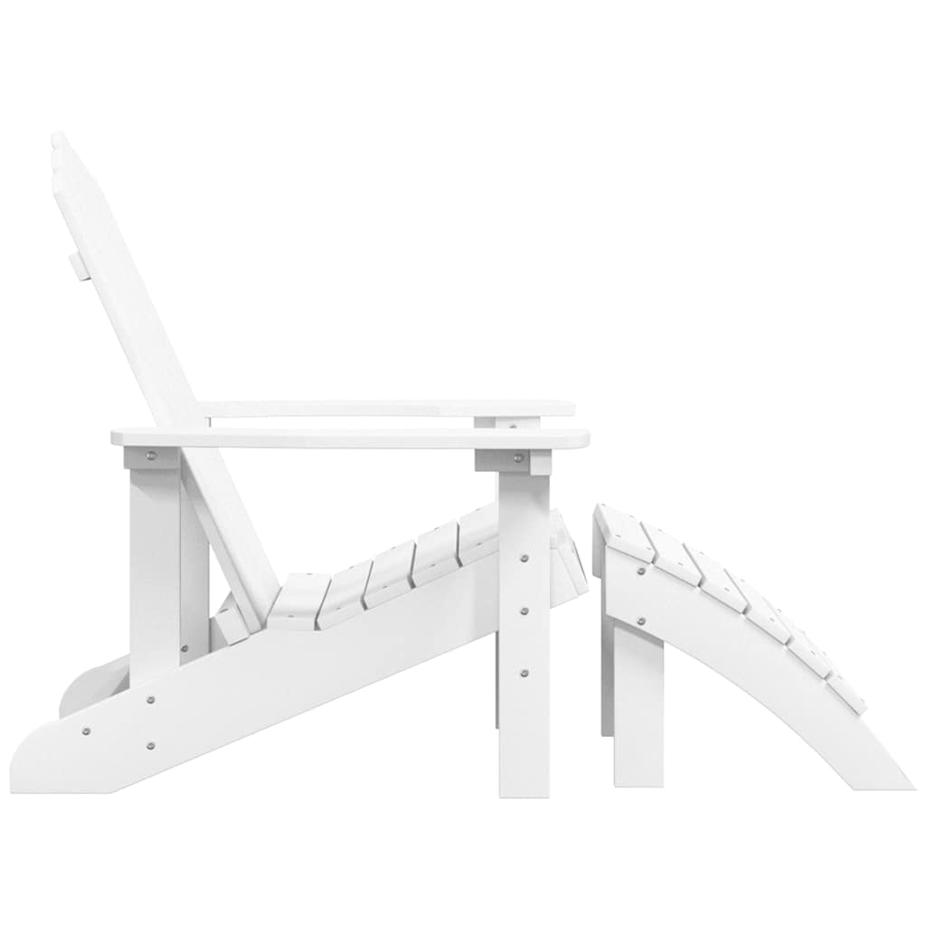 Cadeira de jardim adirondack com apoio de pés pead branco