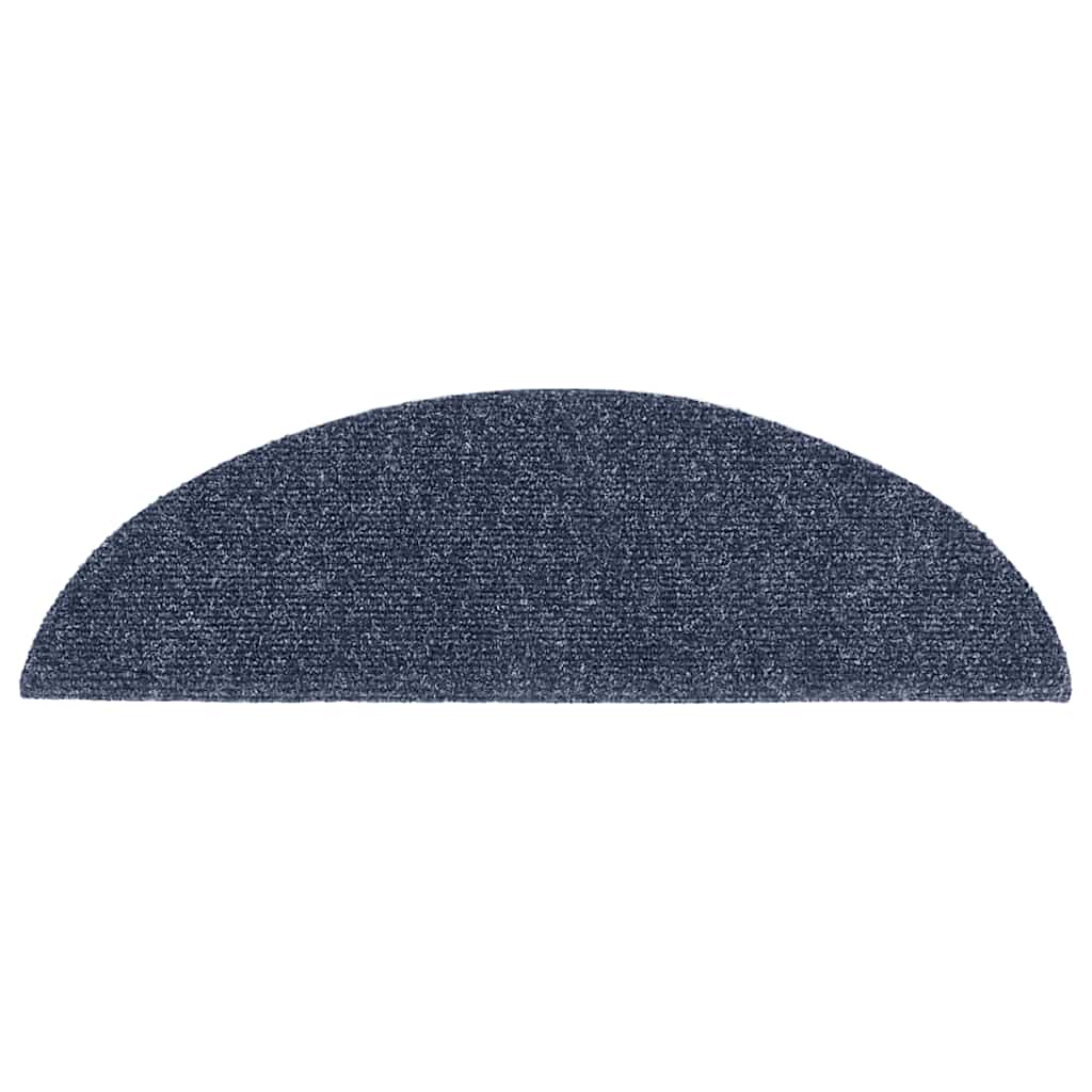 Tapetes de escada autoadesivos 30 peças 56x17x3 cm azul meia-lua