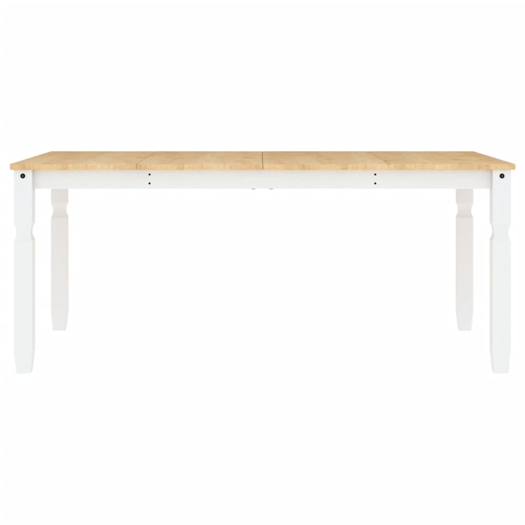 Mesa de jantar corona 180x90x75 cm madeira pinho maciça branco