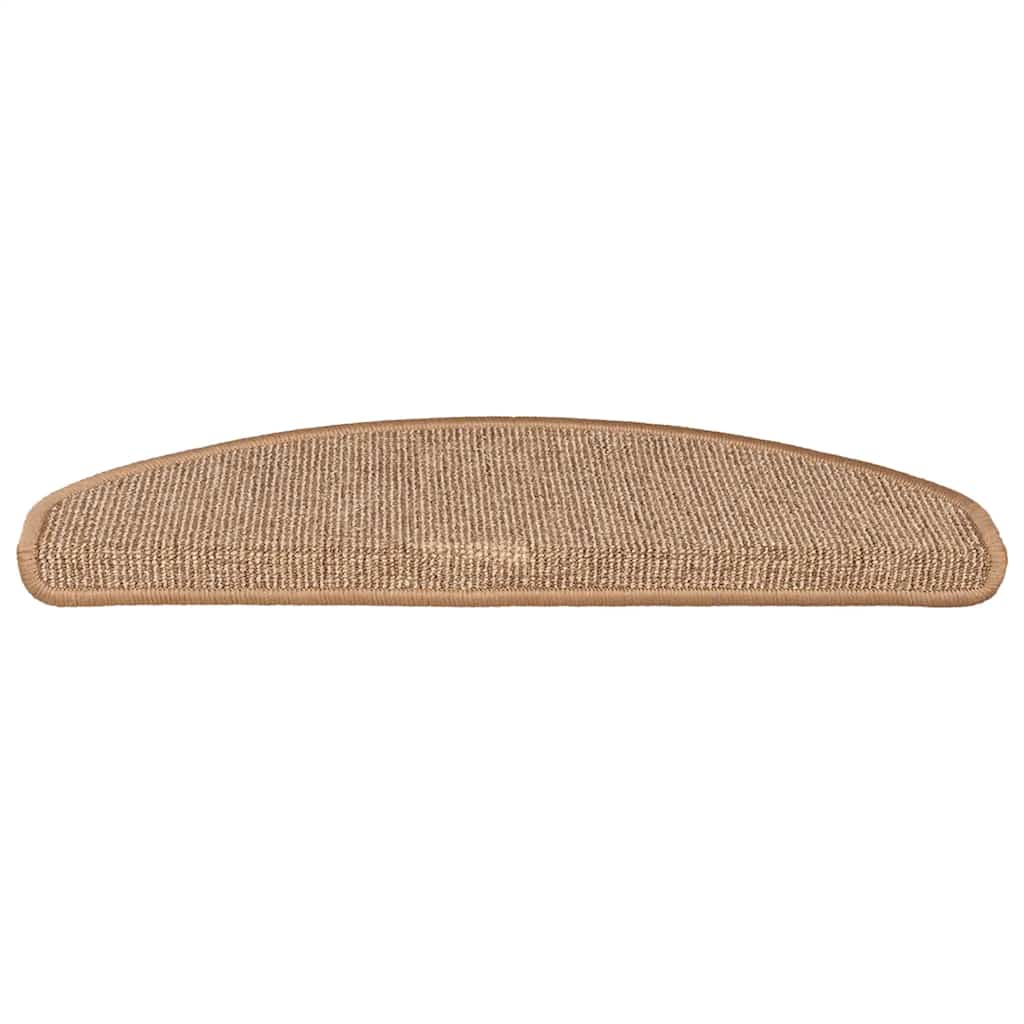 Tapetes de escada 15 peças 65x21x4 cm marrom claro semicircular grande