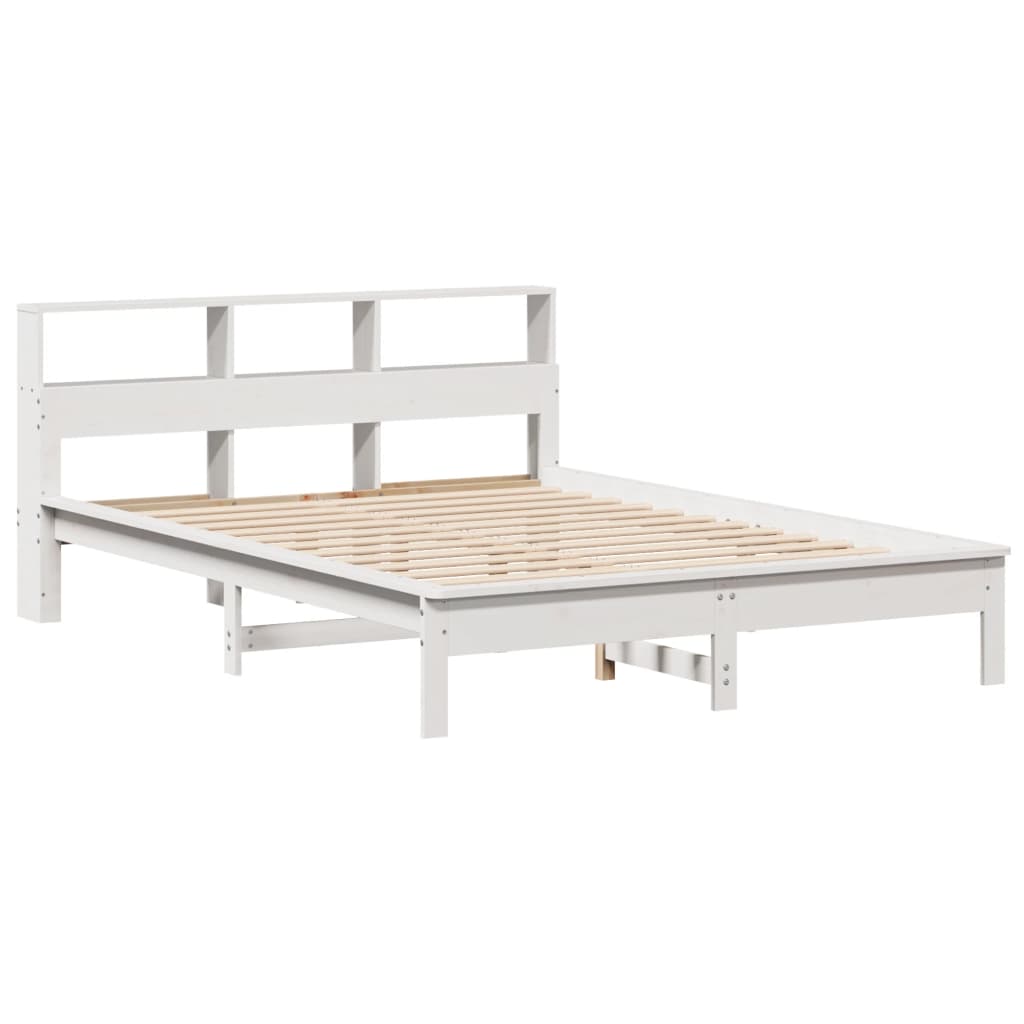 Cama sem colchão 150x200 cm madeira de pinho maciça branco