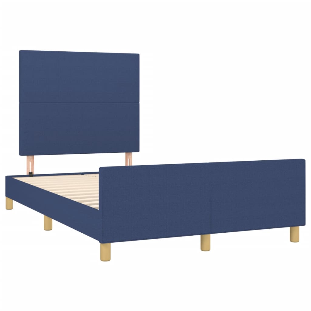 Estrutura de cama sem colchão 120x190 cm tecido azul