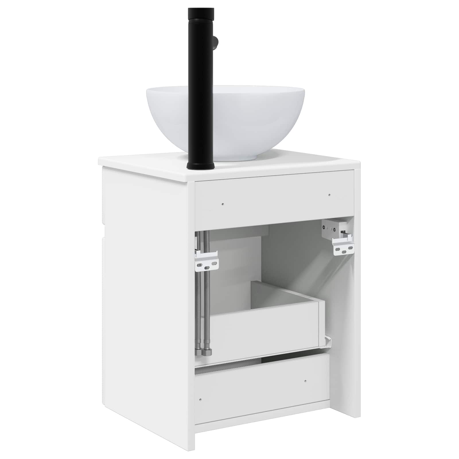 Vanidade de pia de parede branco brilhante 39 x 35 x 63 cm
