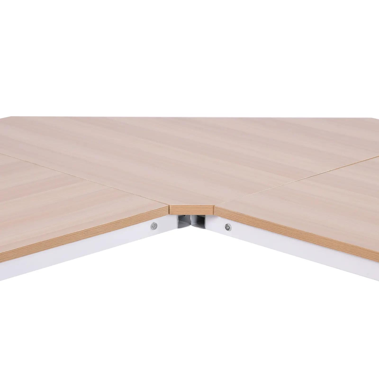 Secretária em forma de l secretária para escritório com estrutura de metal secretária de canto 150x150x76 cm branco e madeira