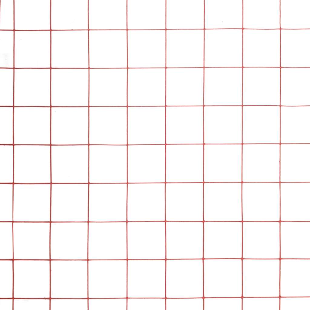 Cerca arame galinheiro 25x1 m aço c/ revestimento PVC vermelho