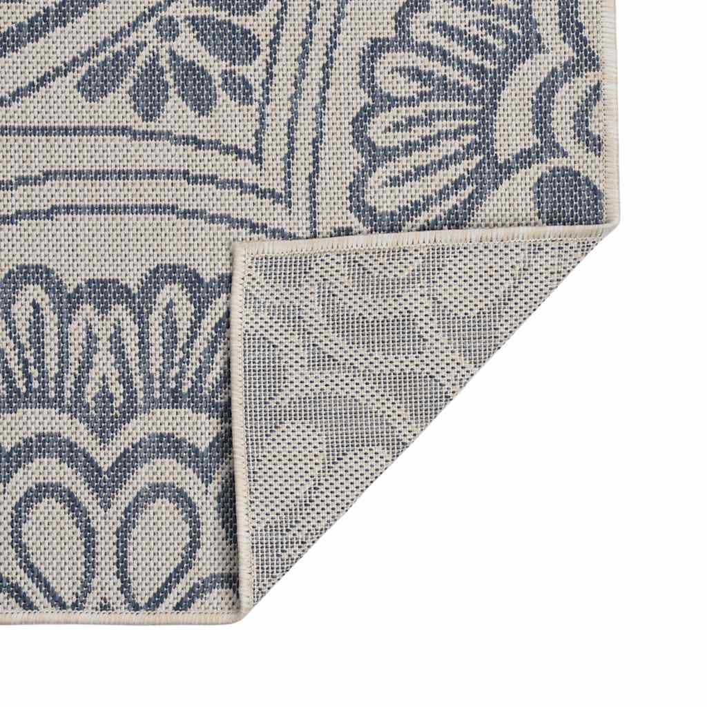 Tapete de tecido plano para exterior 100x200 cm padrão azul