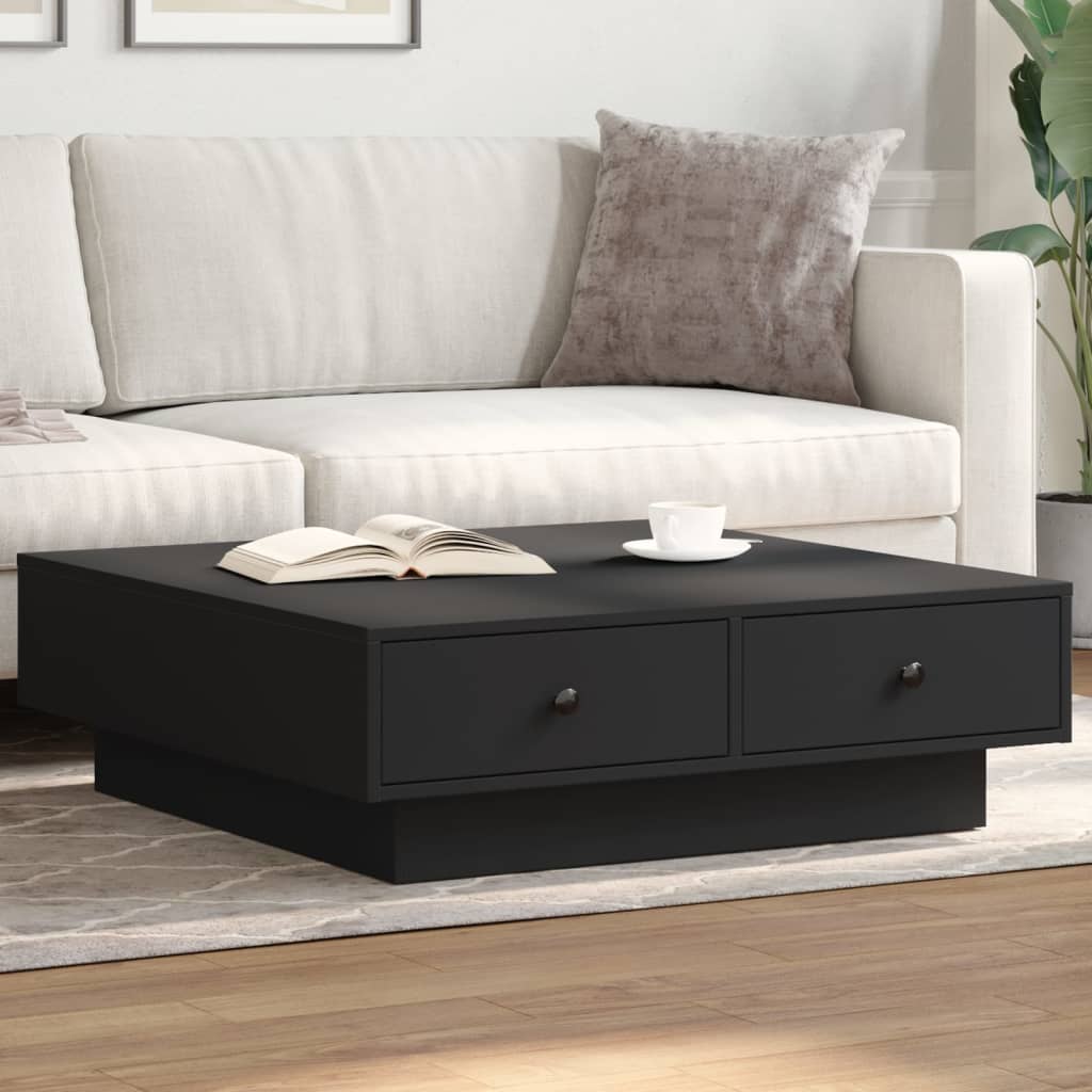 Mesa de centro 90x90x28 cm contraplacado preto
