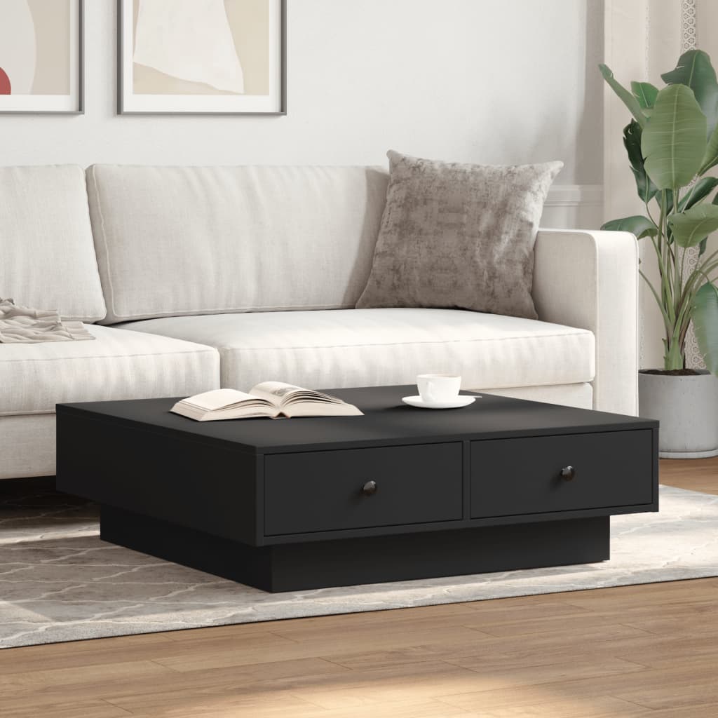 Mesa de centro 90x90x28 cm contraplacado preto