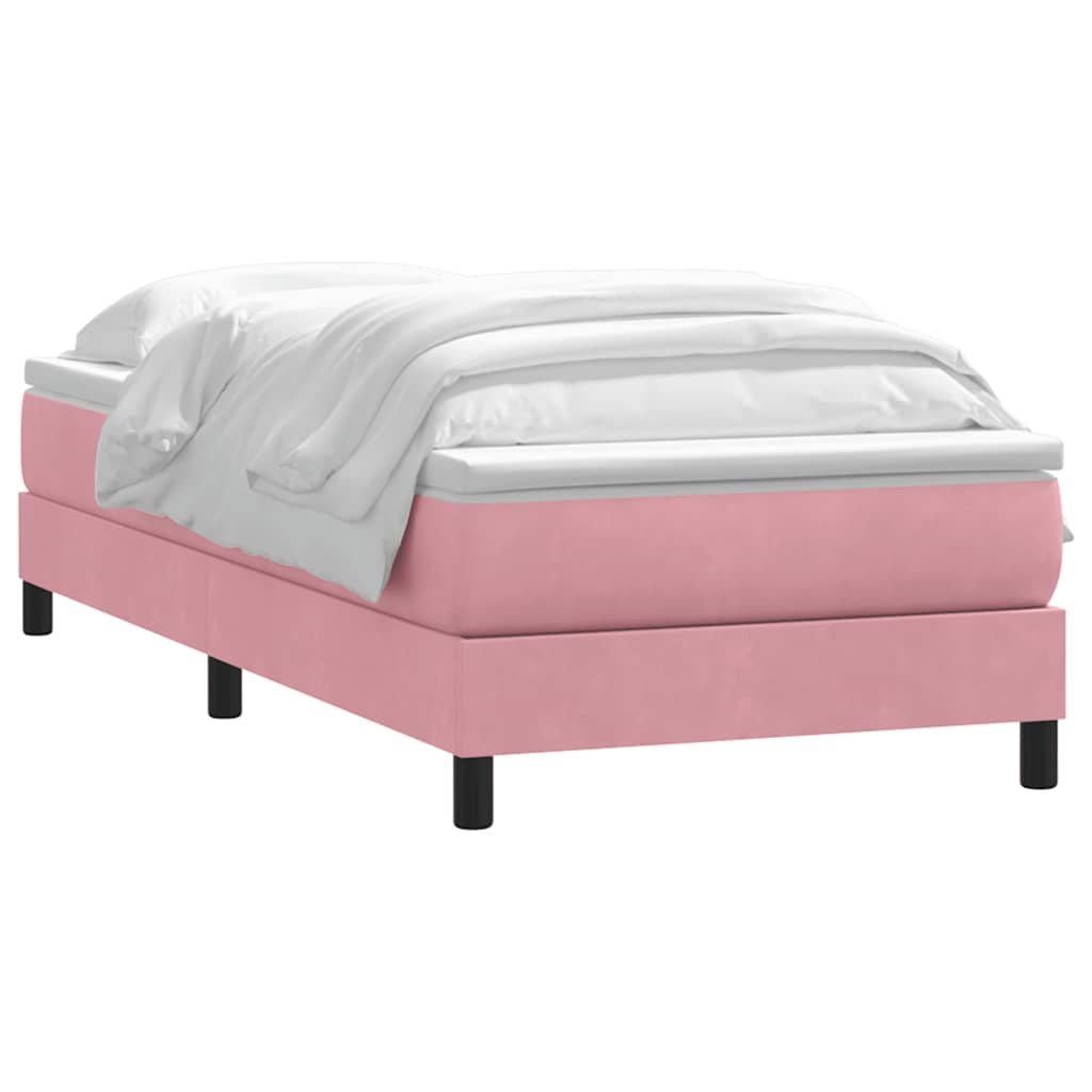 Cama com molas/colchão 80x220 cm veludo rosa