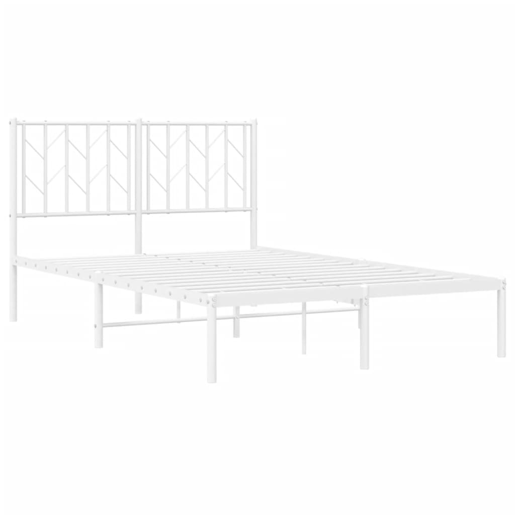 Estrutura de cama com cabeceira 120x200 cm metal branco