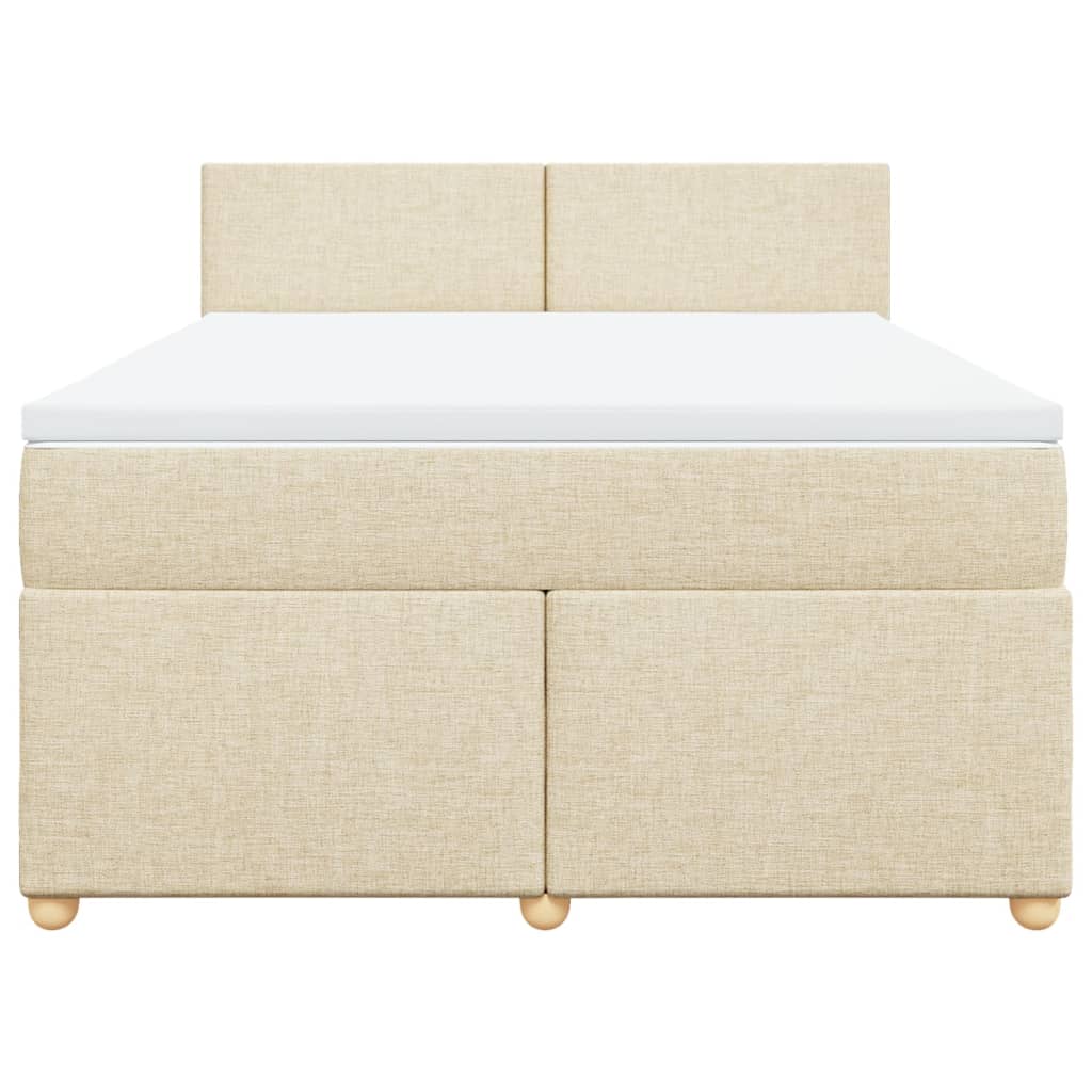 Cama com molas/colchão 140x190 cm tecido cor creme